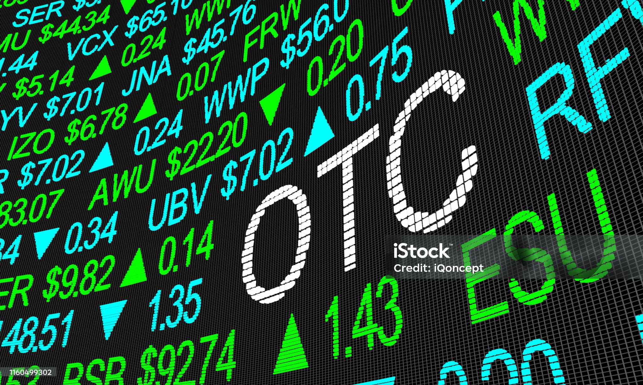 OTC Over the Counter Trading Stock Market 3d Illustration